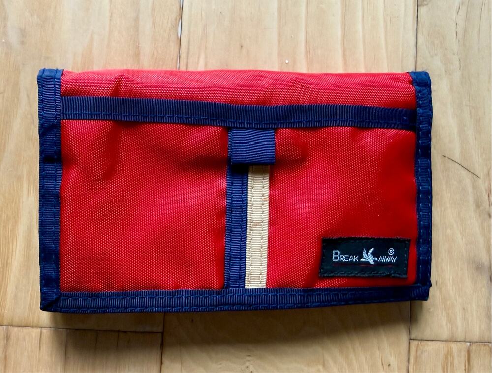 VTG Break Away Nylon Wallet Red Navy Gorpcore Trifold ID Coin Pocket
